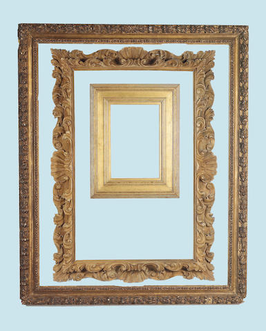 An English 17th Century carved and gilded frame,
