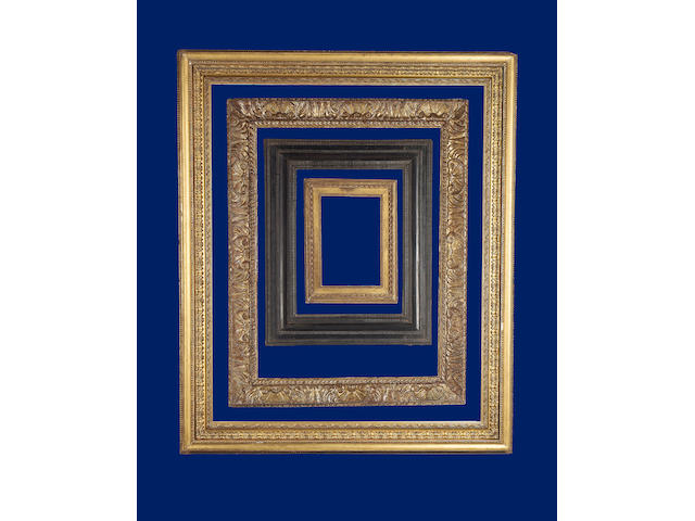 An English 19th Century part-carved and gilded frame of Carlo Maratta section,