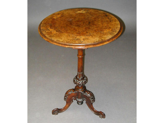 An early Victorian walnut occasional table
