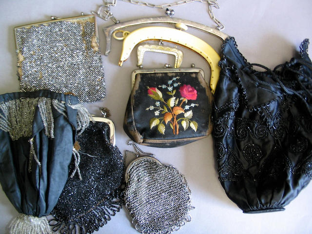 A collection of evening bags and purses,