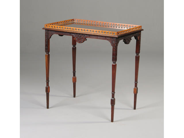 A Chippendale revival mahogany silver table,