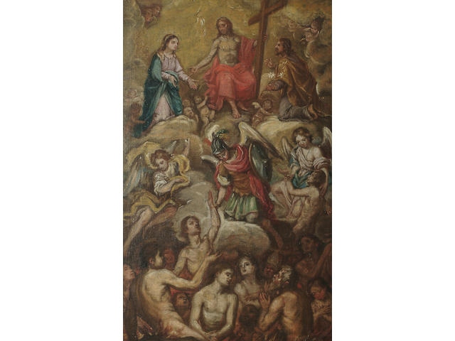 Spanish School, 18th Century The ascension of Christ 58.5 x 36.7 cm (23 x 14 1/2 in)