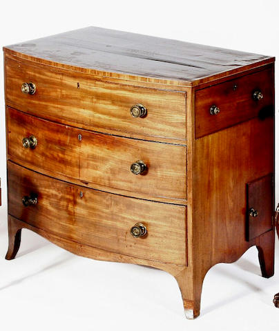 A late George III mahogany bowfront chest of drawers,