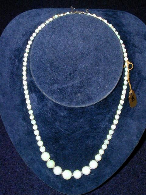 An opal single-row necklace