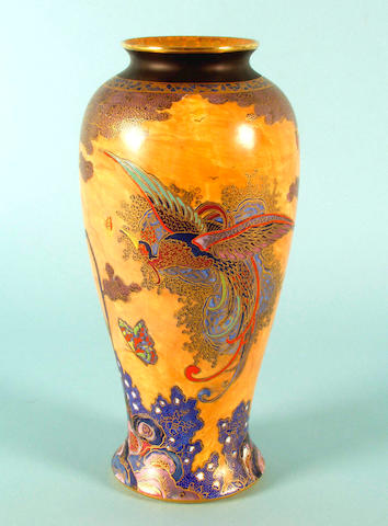 A Carlton Ware chinoiserie vase circa 1910