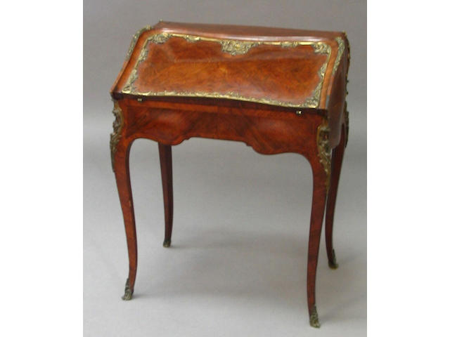 A 19th Century Louis XV style kingwood, crossbanded line and foliate marquetry inlaid bureau de dame