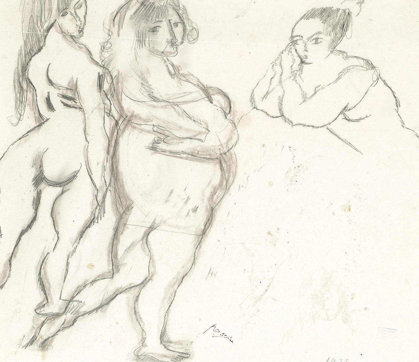 Jules pascin signed drawing nude french