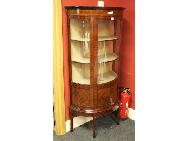 An Edwardian mahogany and inlaid Demi-Lune Display Cabinet,