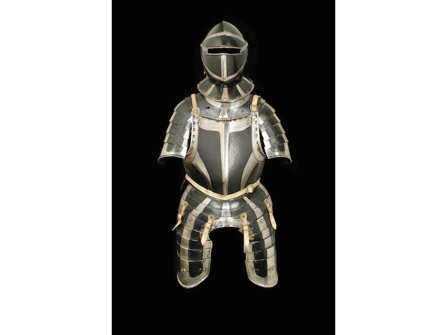 A Composite German Black And White Half-Armour