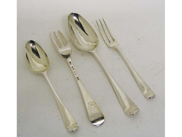 A composite part canteen of Hanoverian pattern cutlery