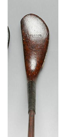An early scared neck long nose putter stamped &#8216;Dickson&#8217;,