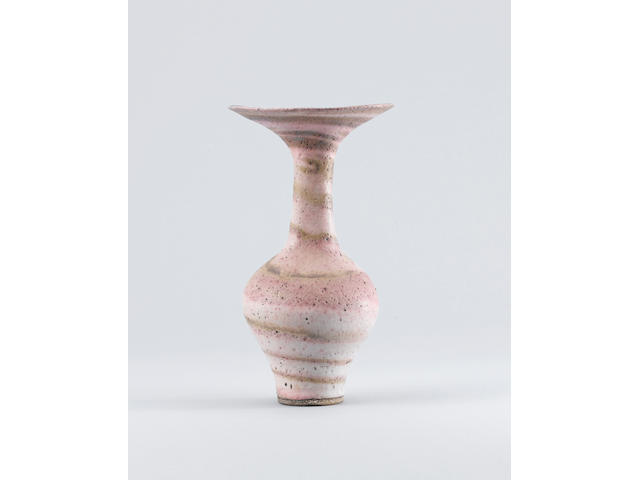 Dame Lucie Rie a Vase with integral spiral and flaring rim, circa 1978 Height 10 1/2in. (26.6cm)