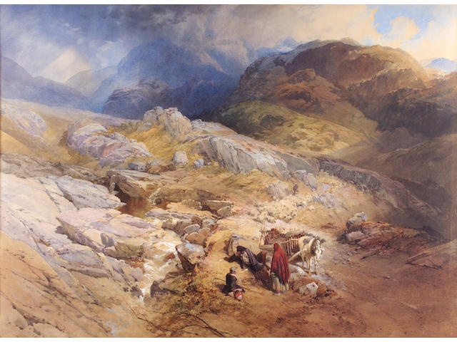 Thomas Miles Richardson Jr RSA RSW (1813-1890) "Scene in Glencoe, Argyll" 72.5 x 100cm