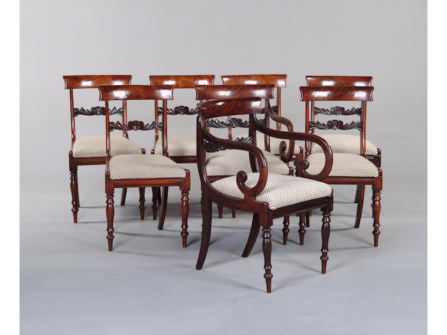 A set of eight Regency century mahogany dining chairs
