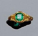 A mid-19th Century gold emerald ring