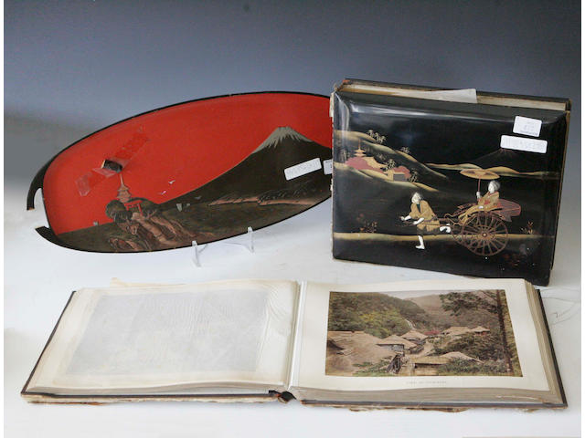 A Japanese lacquered Photograph Album, (3)