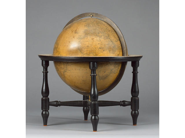 A 12-Inch Malby's terrestrial table globe, English, mid 19th century,