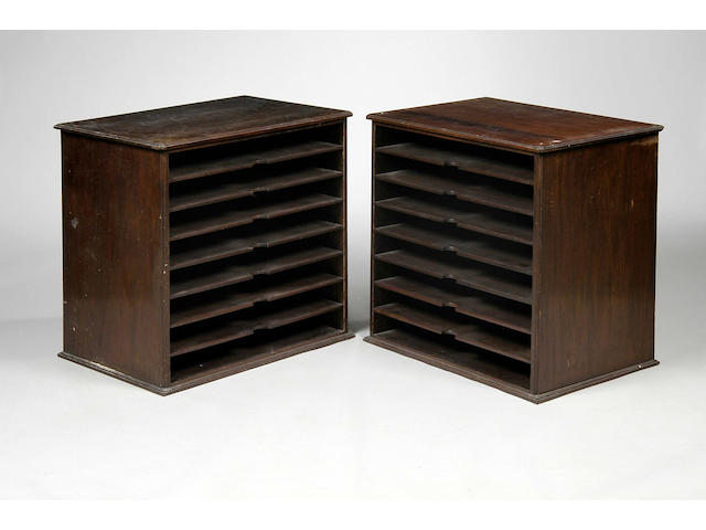 A pair of 19th Century mahogany open plan chests,