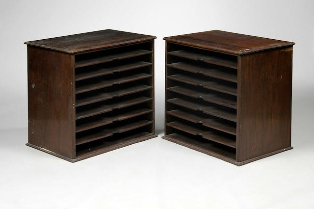 A pair of 19th Century mahogany open plan chests,