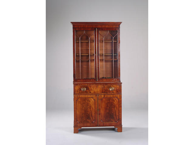 A George III mahogany bookcase cabinet