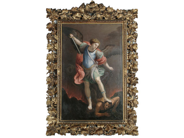 Louis Pisani (Italian, 19th Century) After Guido Reni, The Angel St Michael, 65 x 41.2 cm (25 1/2 x 16 1/8 in)