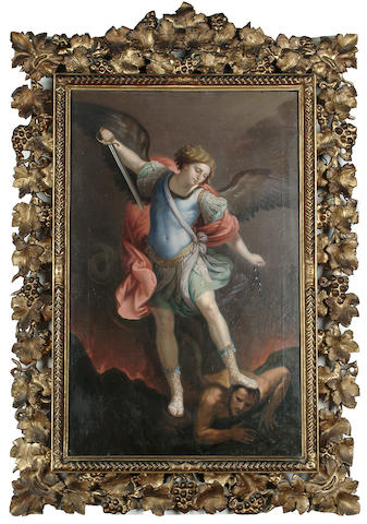 Louis Pisani (Italian, 19th Century) After Guido Reni, The Angel St Michael, 65 x 41.2 cm (25 1/2 x 16 1/8 in)