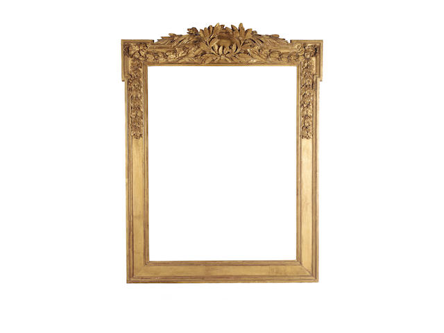 A French late 18th Century carved, pierced and gilded frame,