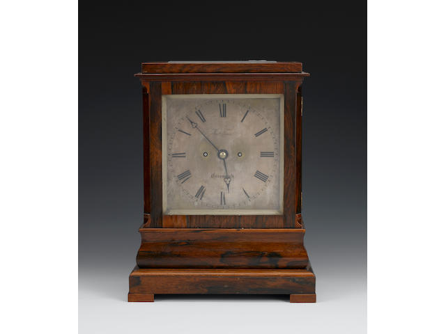 A mid 19th century rosewood cased four glass bracket clock John Fenn, Greenwich