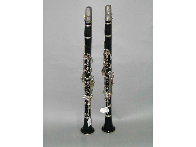 A pair of Bb and A Clarinets by Buffet Crampon A Paris No. 279724 & 279613 (2)