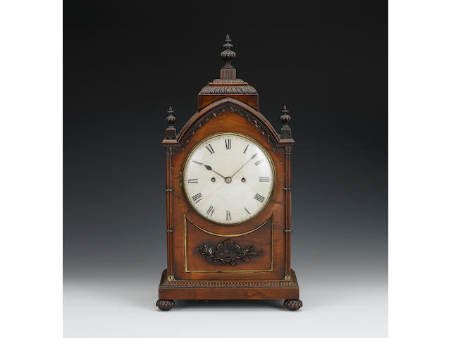 An early Victorian rosewood bracket clock Molyneux, 42 Lombard Street, London
