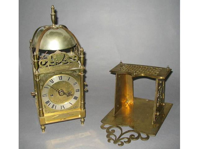 A 1920s 17th century design brass lantern clock,