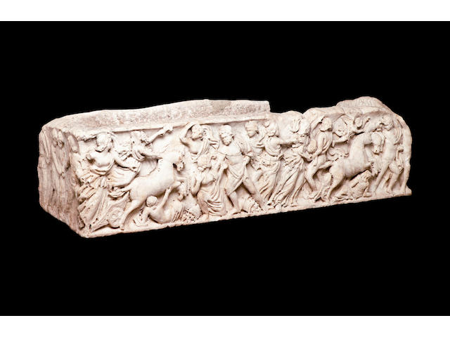 A Roman marble sarcophagus