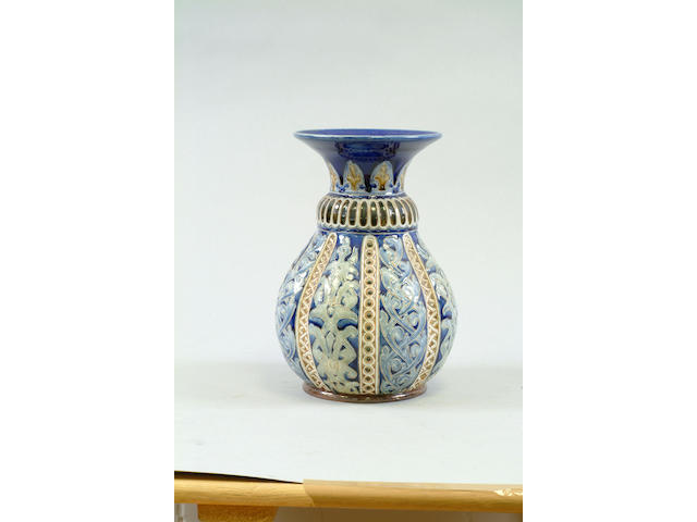 A Lambeth Doulton stoneware vase by Frank Butler