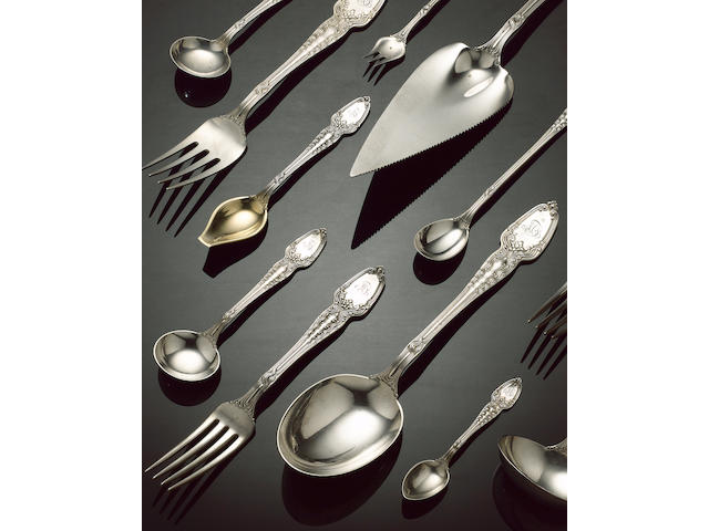 An American silver table service of flatware, by Tiffany & Co., impressed STERLING, and with pattern number 1X90M,