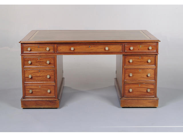 A Victorian mahogany partners desk