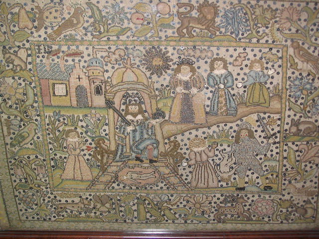 A mid 17th Century petitpoint panel