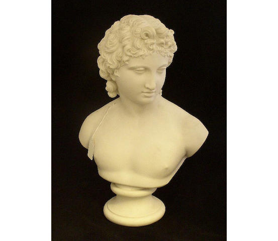 A parian bust of Apollo Circa 1875