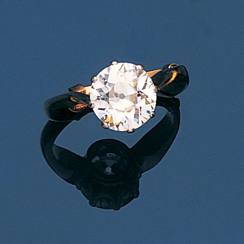 A diamond single-stone ring