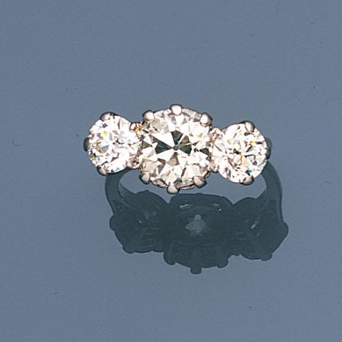 A diamond three-stone ring