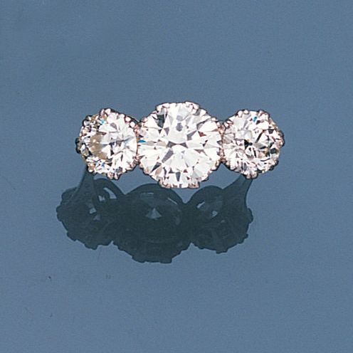 A diamond three-stone ring