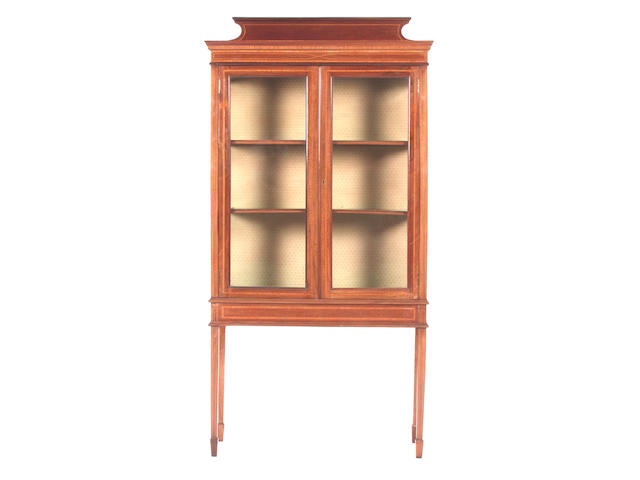 An Edwardian mahogany and inlaid display cabinet