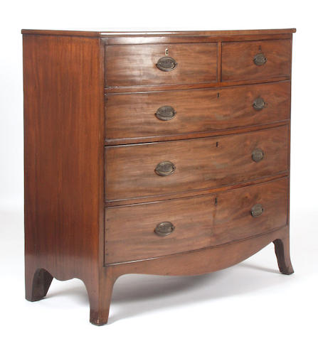 A Regency mahogany bowfronted chest