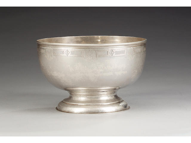 A George I silver punch bowl, by Richard Bayley, London 1717,