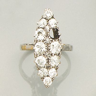 A diamond-set panel ring, circa 1900