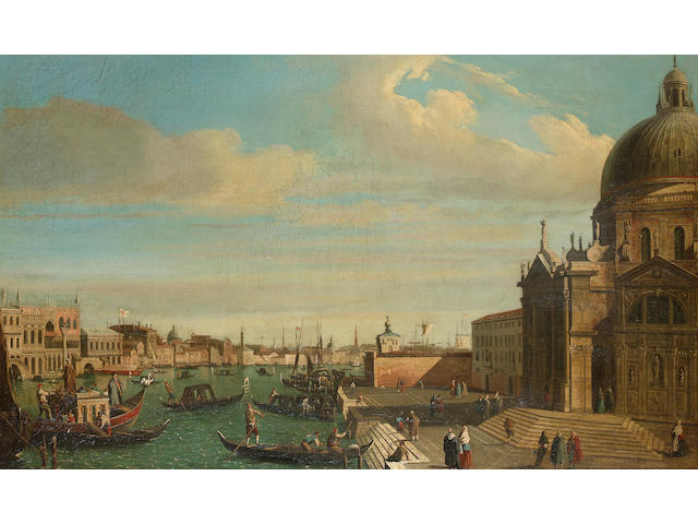 Manner of Antonio Canal, called il Canaletto, 19th Century The entrance to the Grand Canal, Venice, looking east 50.8 x 83.8 cm. (20 x 33 in.)