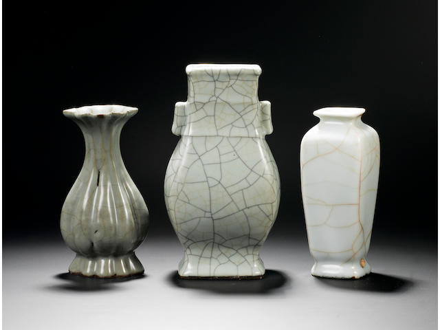 Three Guanyao-type vases Probably 18th Century