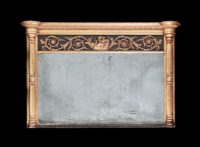 A 19th century giltwood and gesso overmantle mirror