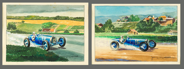 Jean Masse, 'a pair of Bugatti studies',