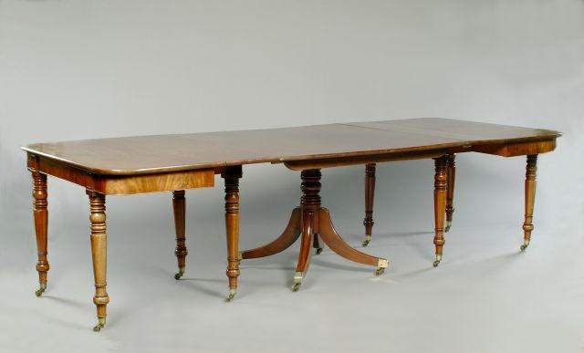A Regency mahogany rectangular dining table,