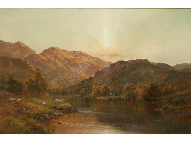 Alfred de Breanski (Senior) (1852 - 1928) 'The Valley of Bettws', 49 x 75cm.